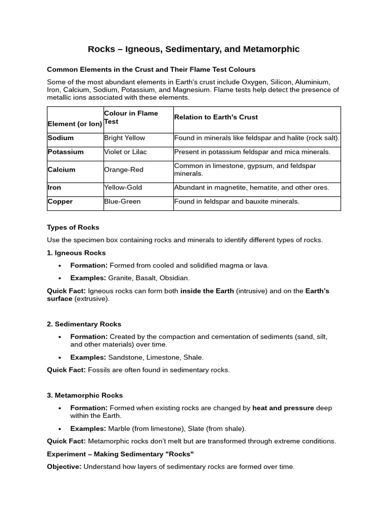 Types of Rocks | PDF | Rock (Geology) | Minerals