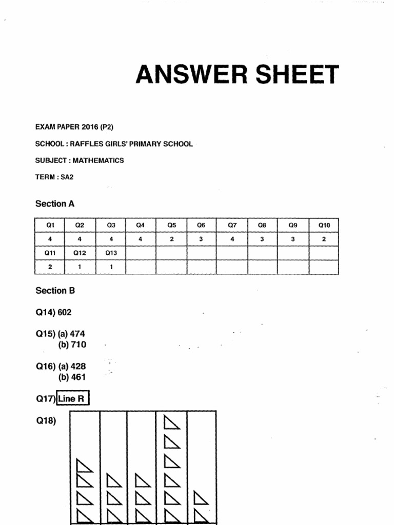 Maths - SA2 - 2016 - Raffles Key | PDF