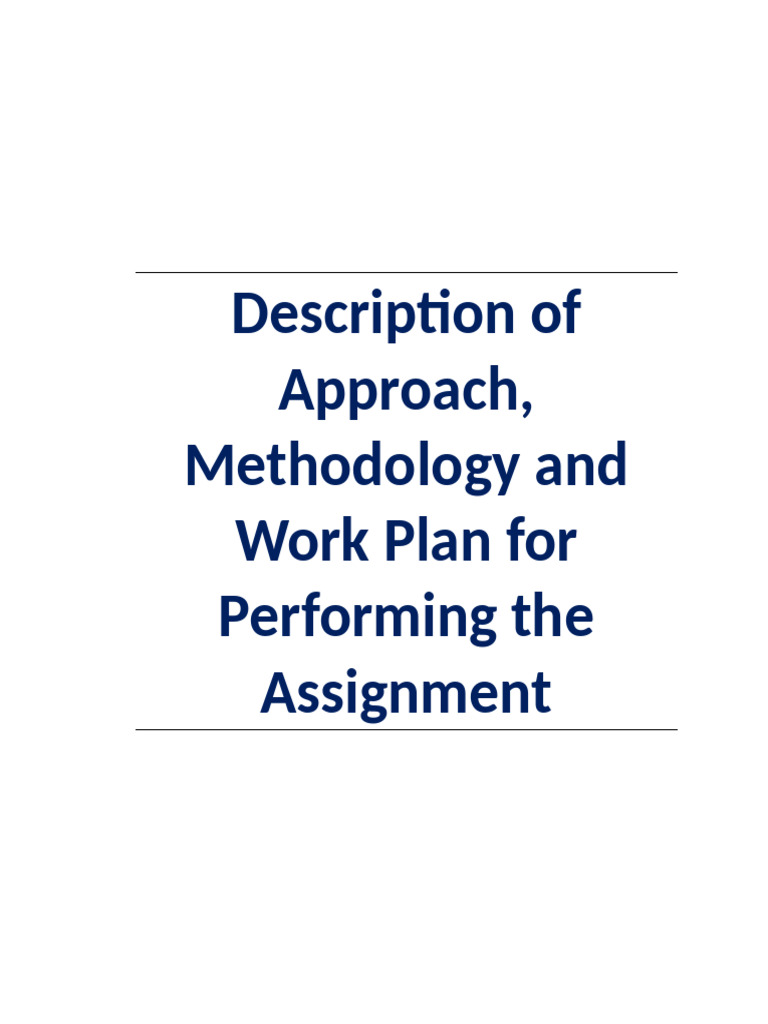 Section F - Description of Approach, Methodology and Work Plan For ...