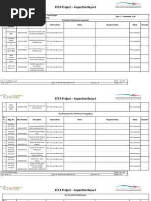 Electrical Inspection Report SA Side 17th November 2024