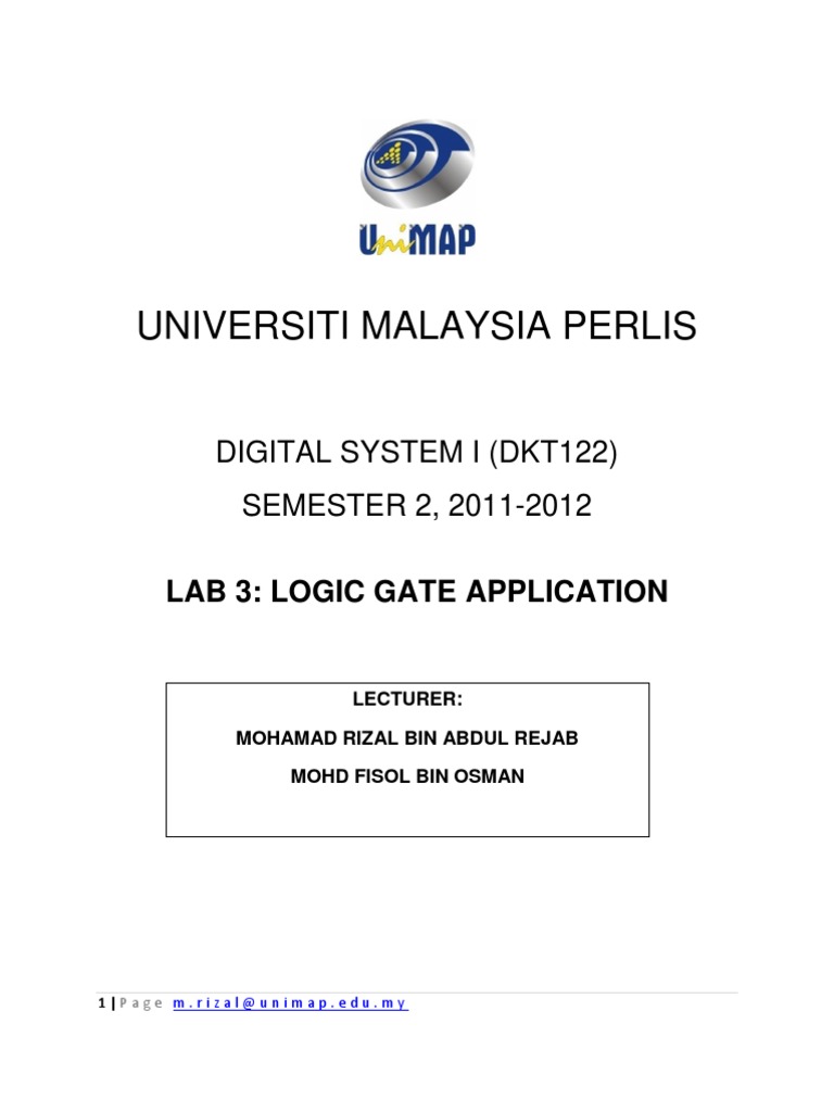 Lab Module 3 - Logic Gate Application | PDF | Electronic Circuits ...