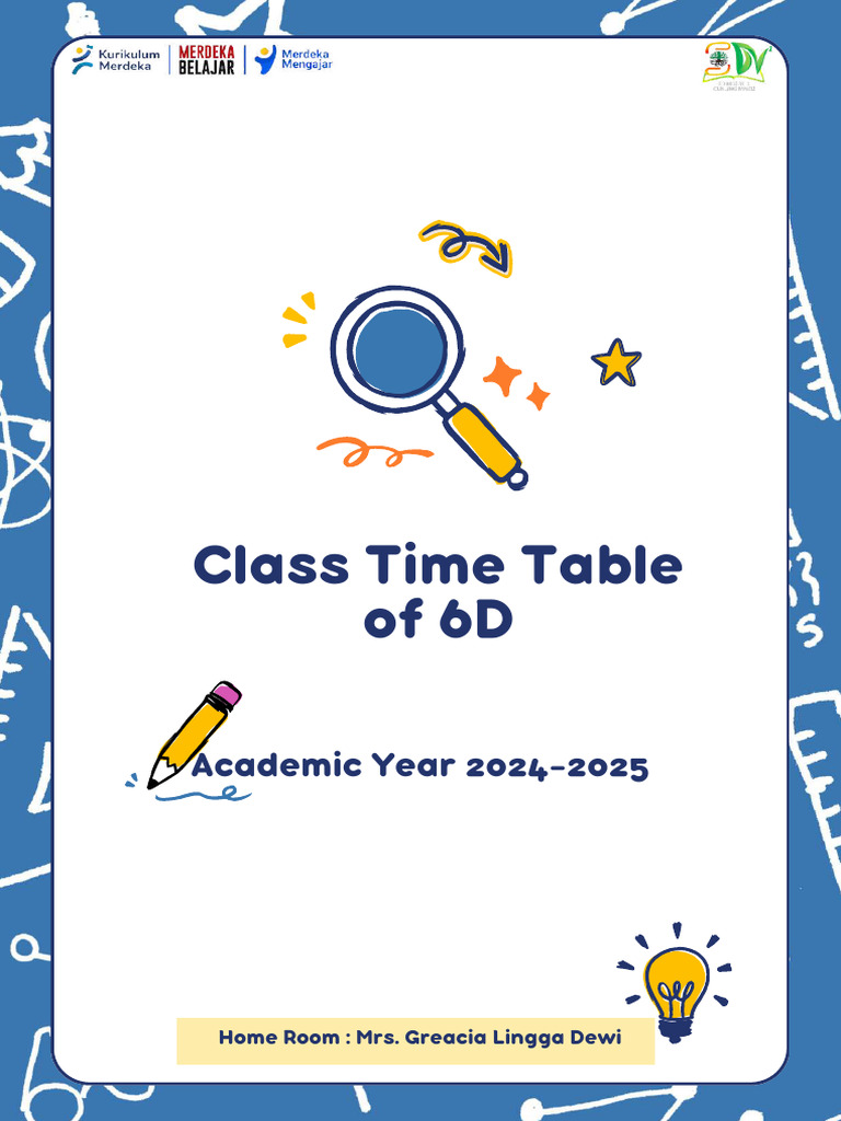 Class Time Table - 6D | PDF