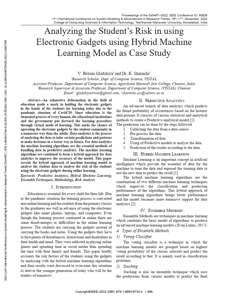 Analyzing The Students Risk in Using Electronic Gadgets Using Hybrid ...