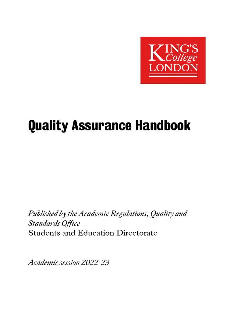 Quality Assurance Handbook 2022-23 | PDF | Academic Degree | Master's ...