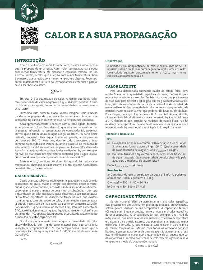 Propagação de Calor: Conceitos e Tipos | PDF | Calor | Temperatura