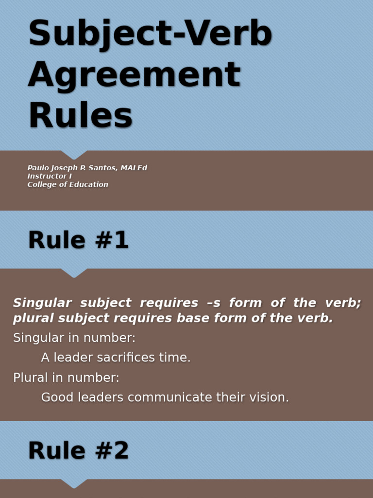 Grammar S V Agreement | PDF | Grammatical Number | Plural