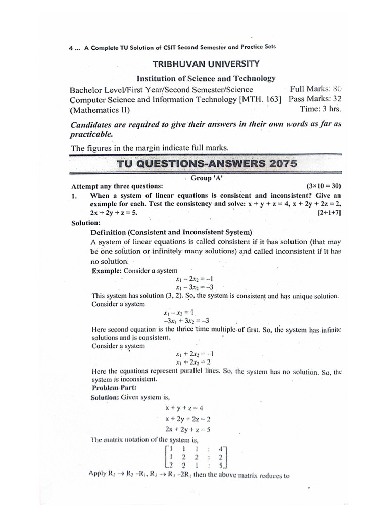 Mathematics II (75,76,78) | PDF