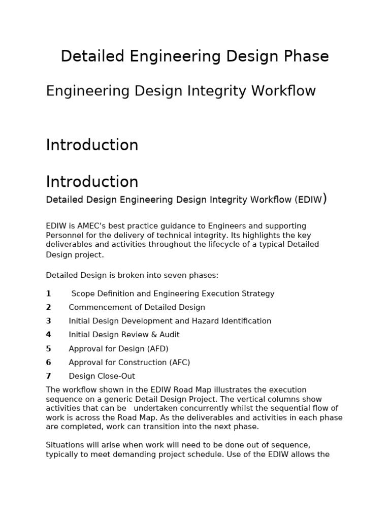 Detailed Engineering Design Workflow | PDF | Engineering ...
