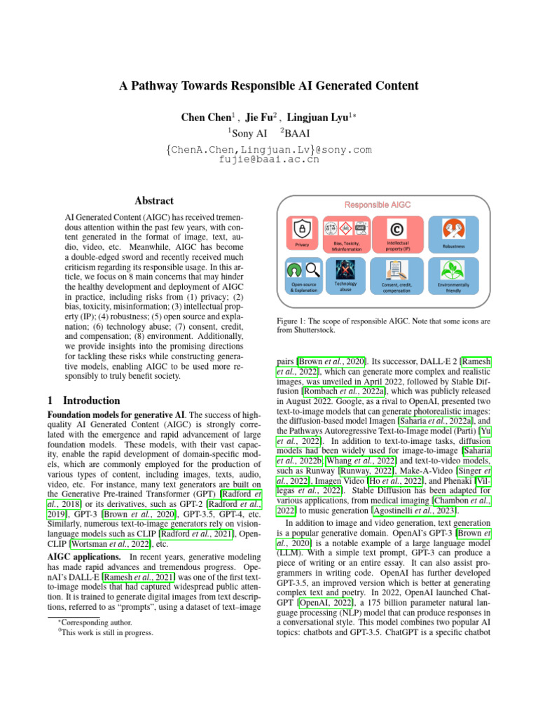 A Pathway Towards Responsible AI Generated Content | PDF | Artificial ...