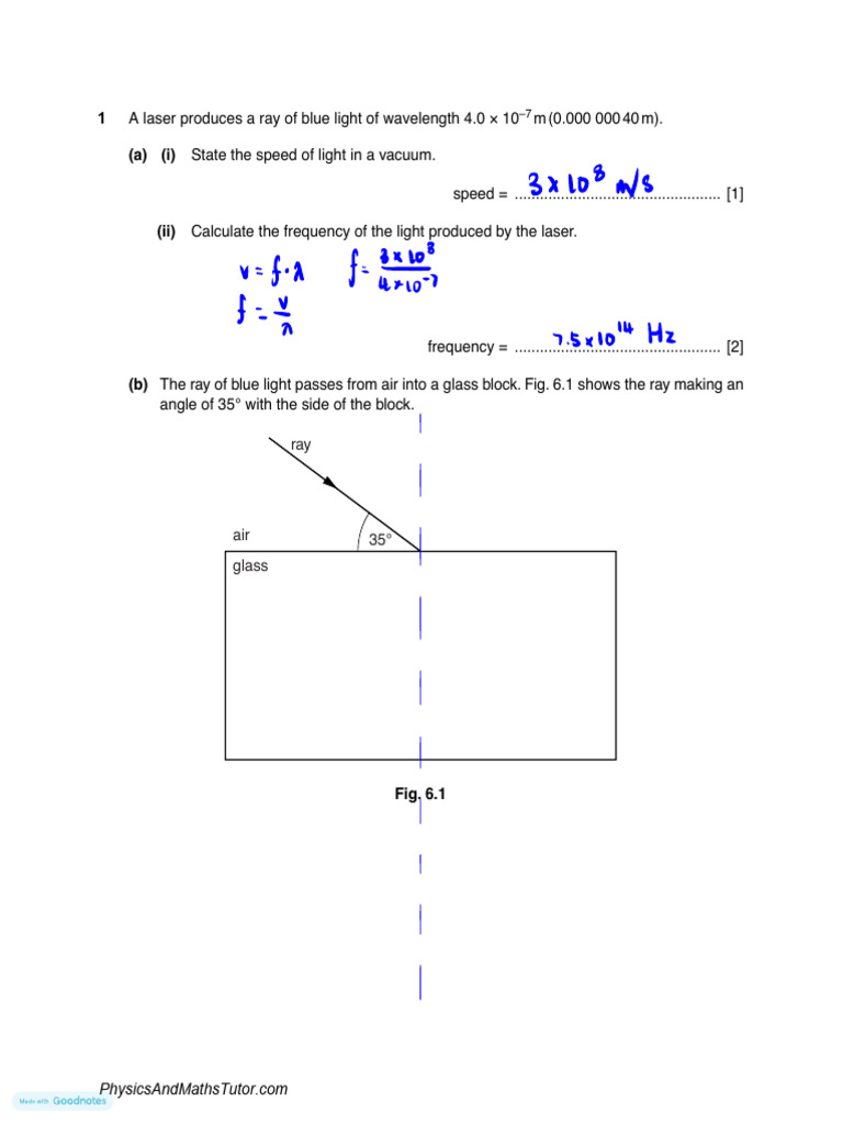 Light and Sound Wave Calculations | PDF | Refraction | Waves