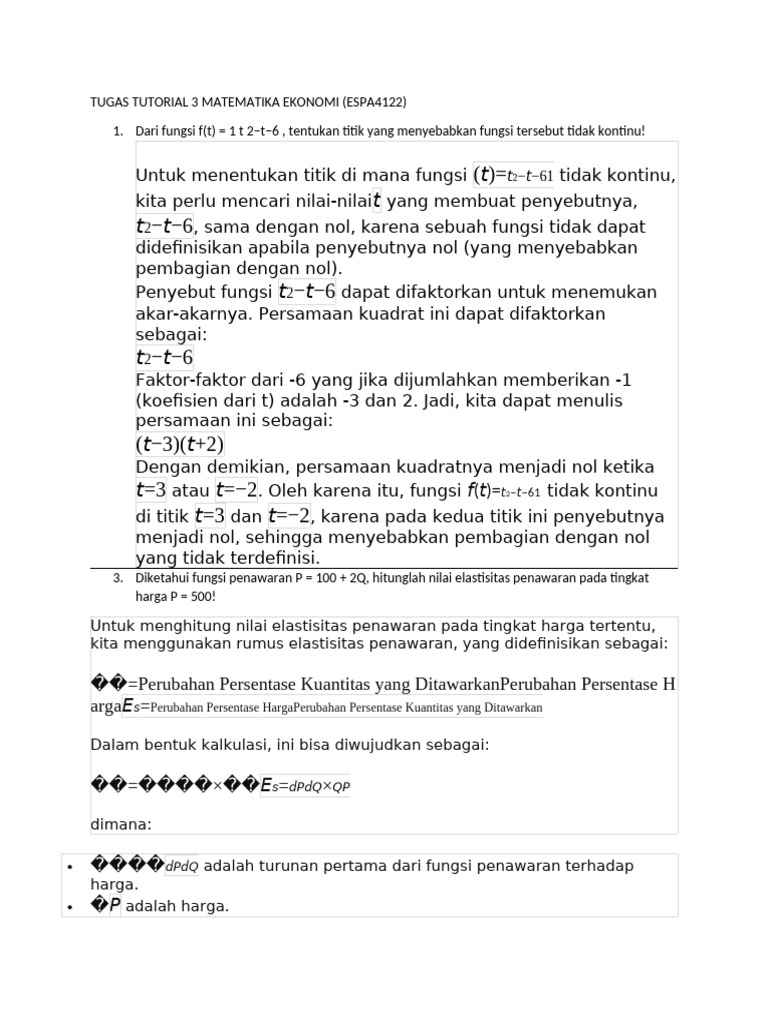 Tugas Tutorial 3 Matematika Ekonomi | PDF | Metode & Bahan Ajar | Sains ...