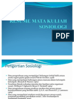 Resume Mata Kuliah Sosiologi