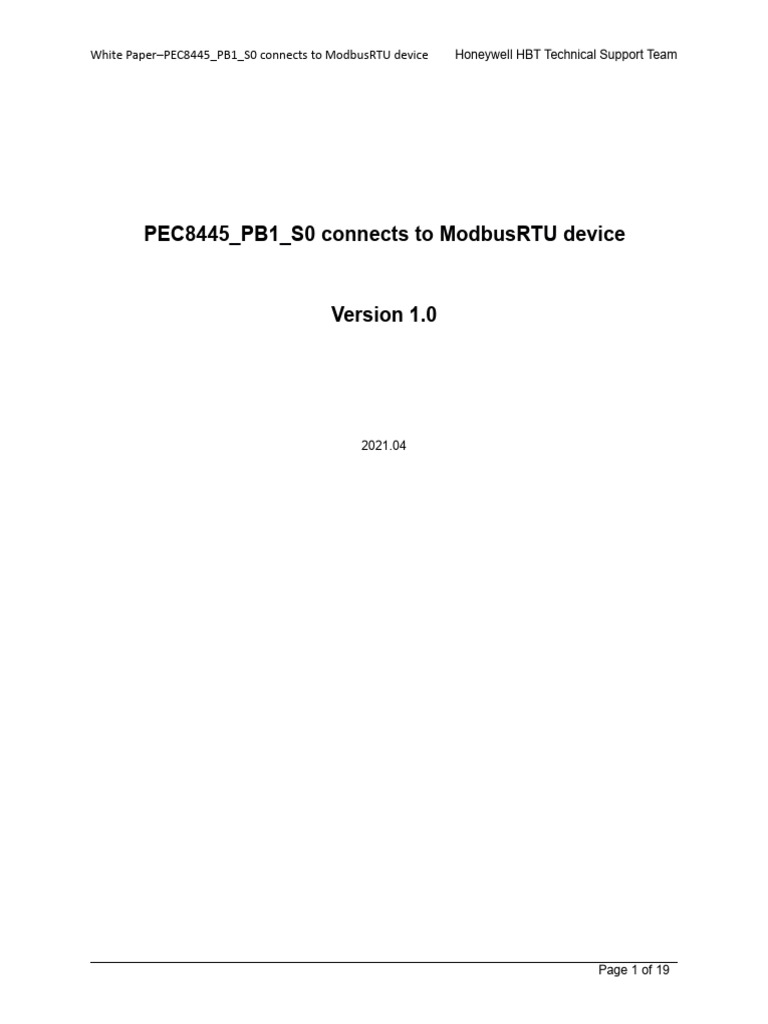 PEC8445_PB1_S0 ModbusRTU Connection Guide | PDF | Electrical ...