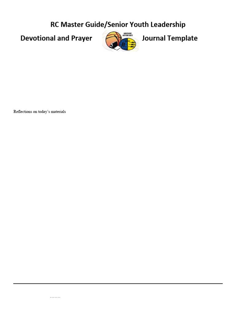 Devotional Journal Template for Leaders | PDF