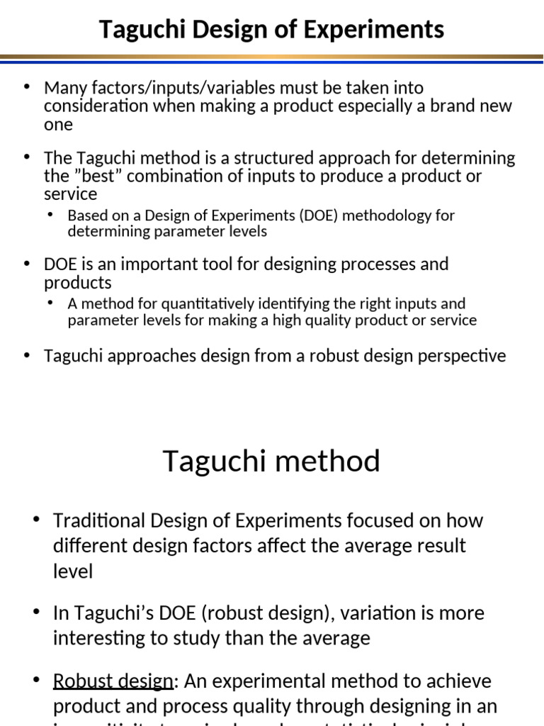 2 Design of Experiments Via Taguchi Methods21 | PDF | Design Of ...