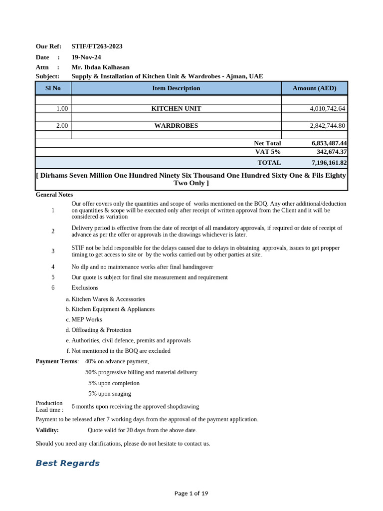 Kitchen Units & Wardrobes Proposal | PDF | Countertop | Home