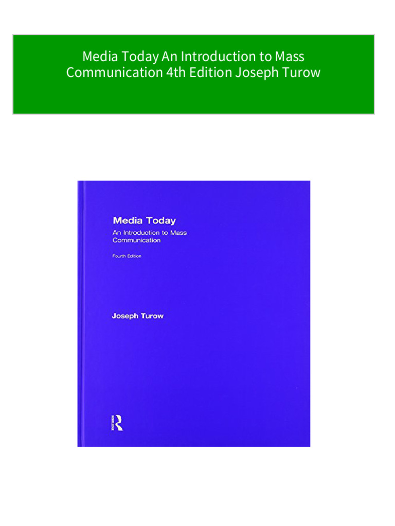 Pdf media today an introduction to mass communication 4th edition