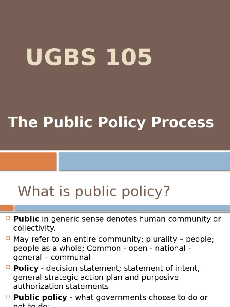 UGBS 105 - Public Policy Process - 2024 | PDF | Policy | Evaluation