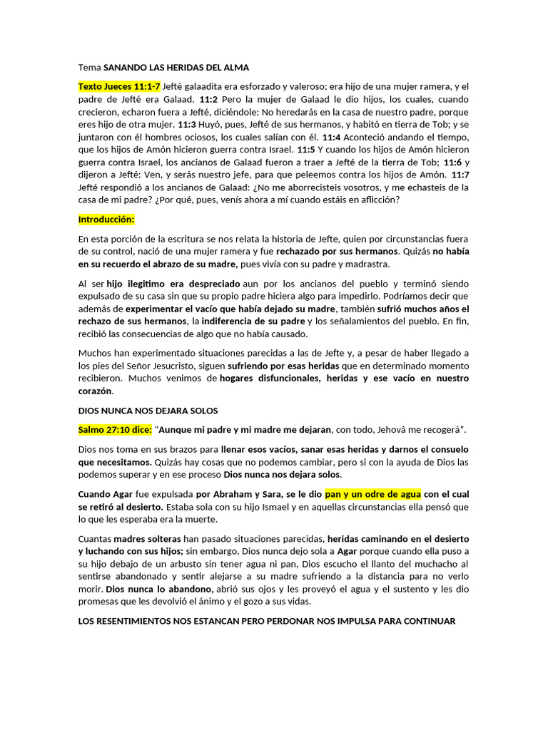 Tema SANANDO LAS HERIDAS DEL ALMA | PDF | Jacob
