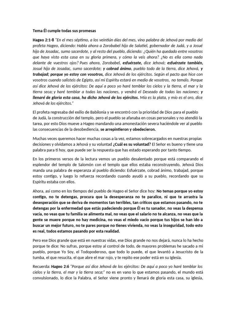 Promesas de Dios en tiempos difíciles | PDF | Profeta | Creencia ...