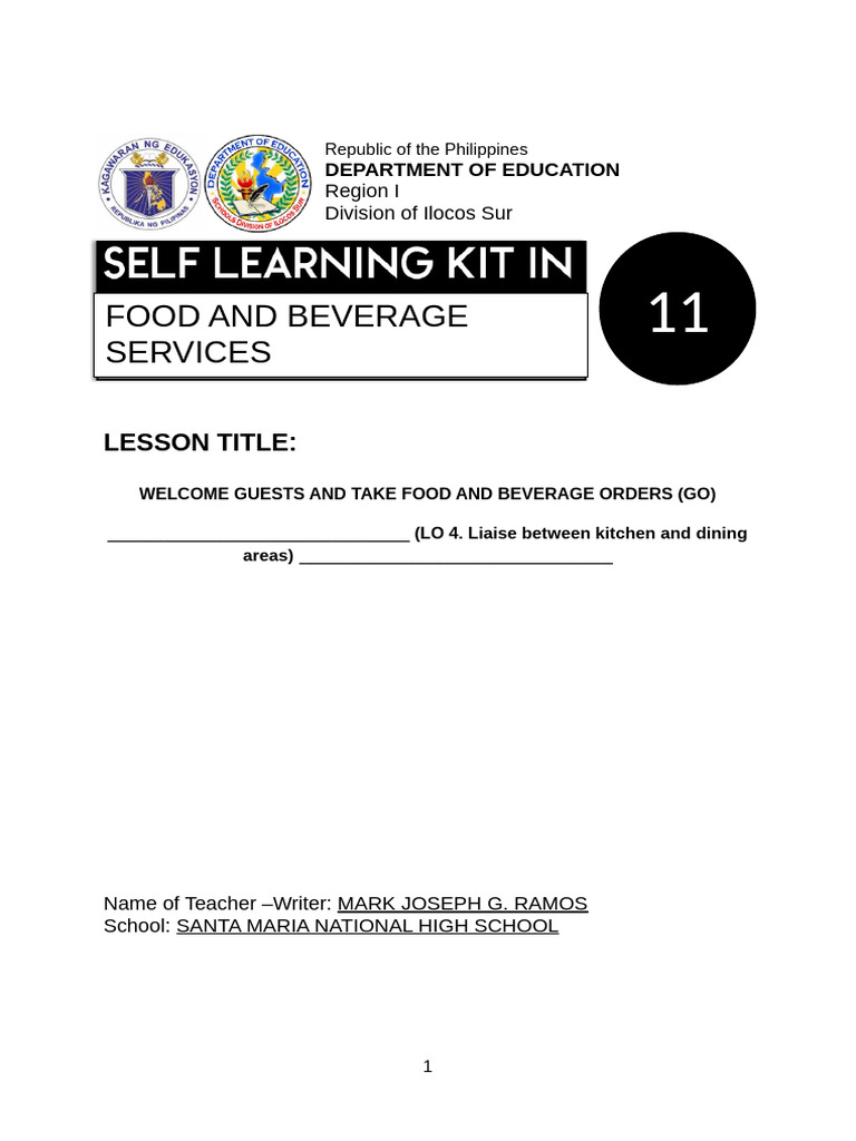 Liaising Between Kitchen and Service | PDF | Hand | Communication