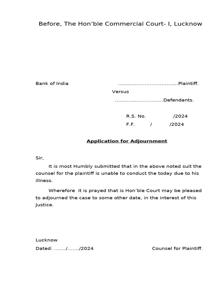 Commercial Court Application | PDF