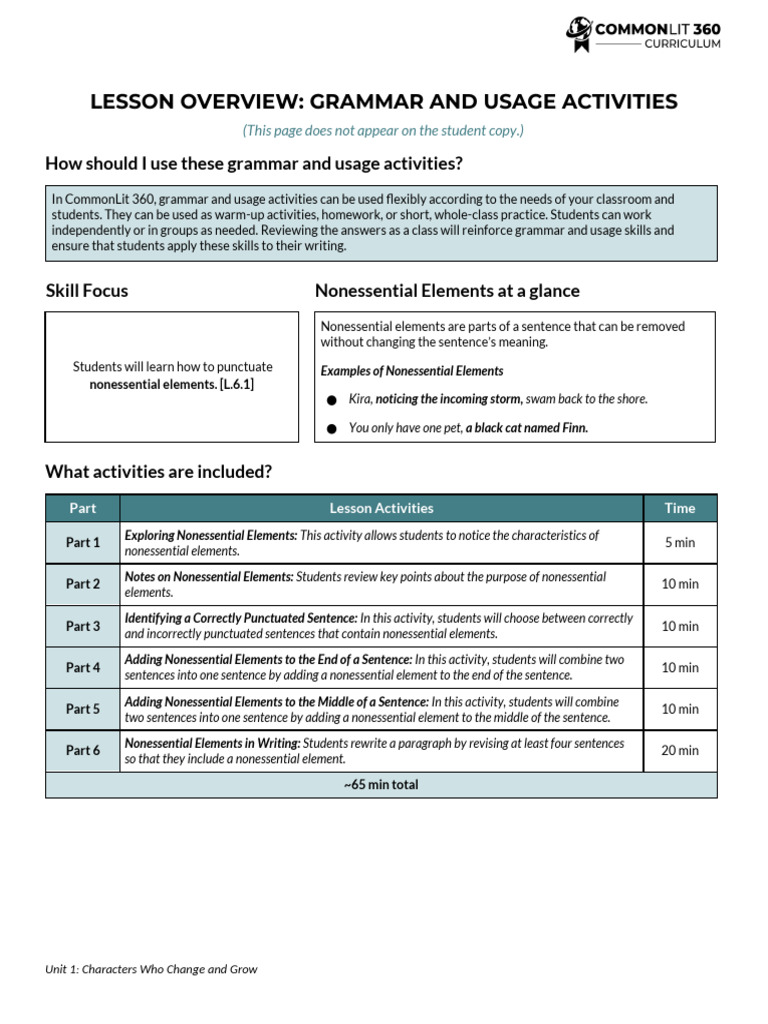 Punctuating Nonessential Elements Guide | PDF | Creative Commons ...