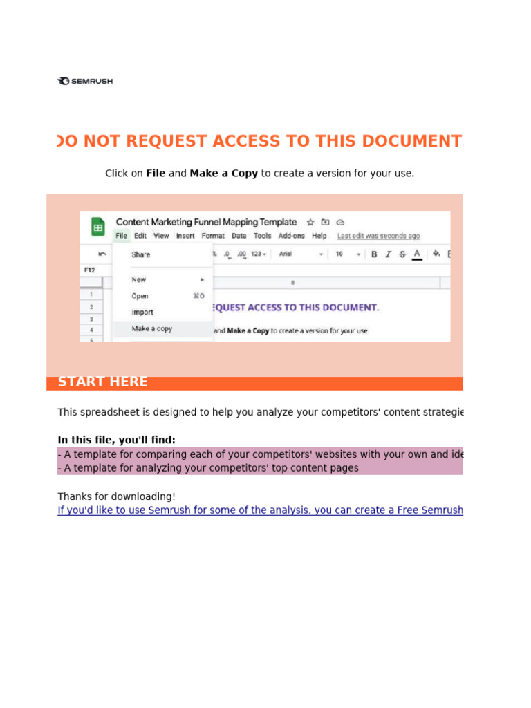 Competitor Content Analysis Template | PDF | Search Engine Optimization ...