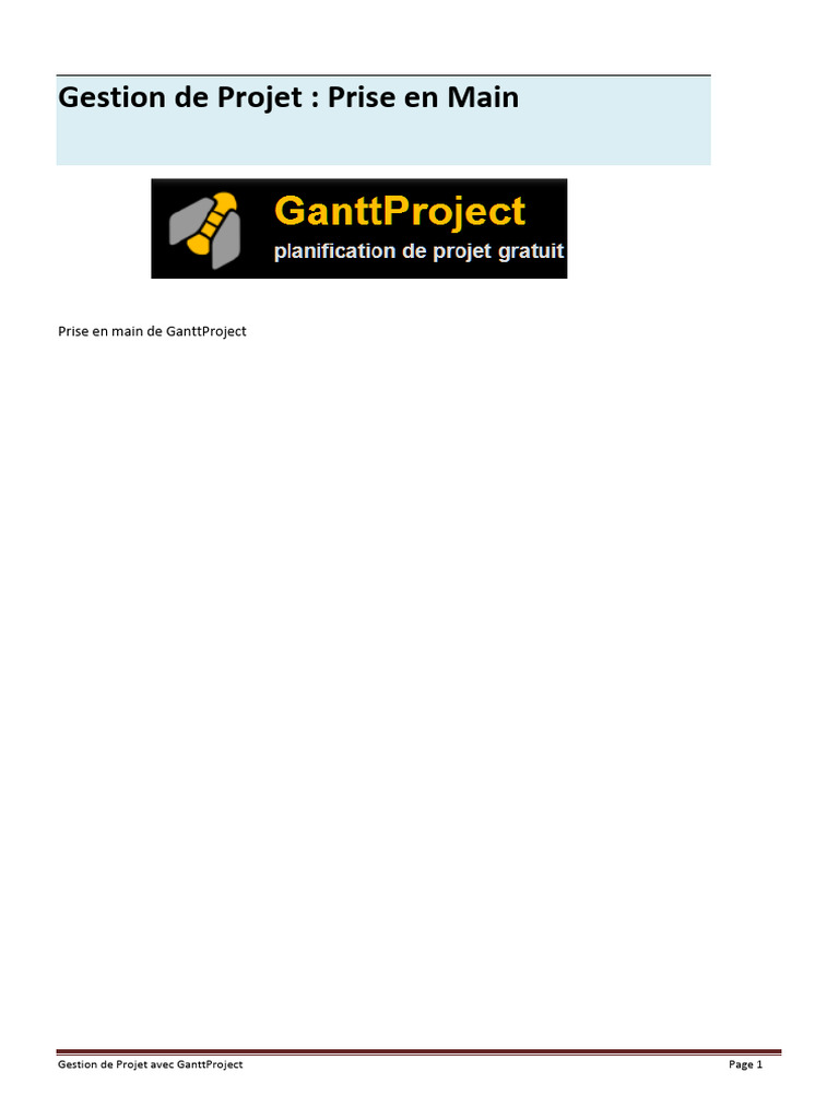 Guide de Gestion de Projet avec GanttProject | PDF | Gestion de projet ...