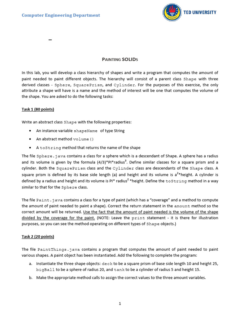 Lab 07 (1) | PDF | Method (Computer Programming) | Sphere