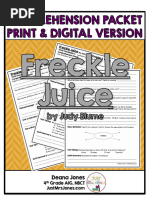 Freckle Juice Workbook Activities | PDF