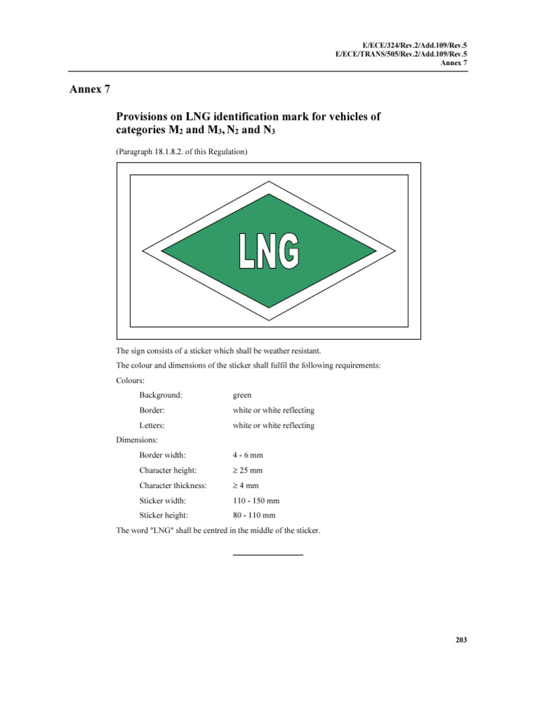 LNG Identification Mark Specifications | PDF
