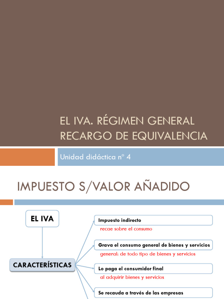 Régimen General del IVA y Exenciones | PDF | Impuesto al valor agregado ...