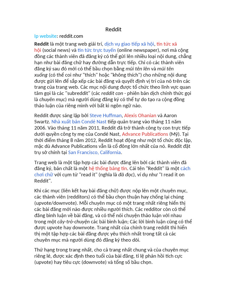 Reddit | PDF