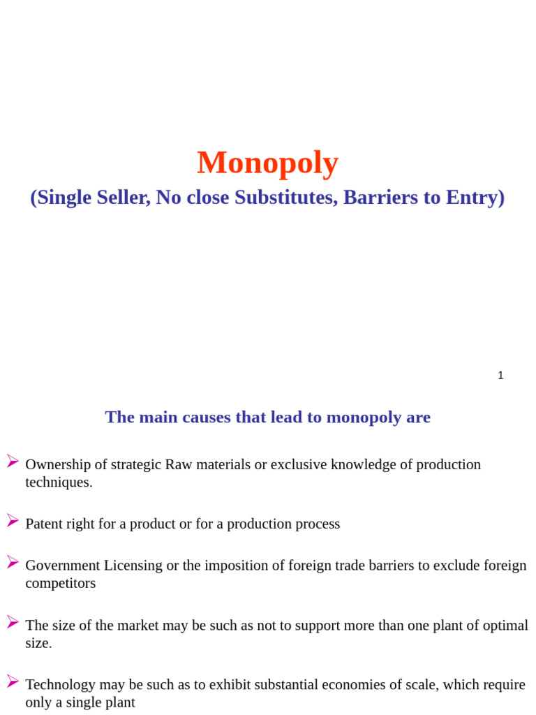 9.a. Monopoly-Class Lecture For B.com and MBA AMITY | PDF | Monopoly ...