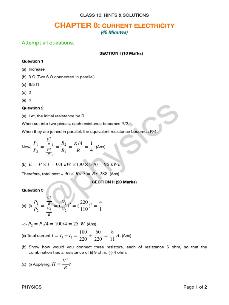 Resistor Connections and Calculations | PDF | Electrical Resistance And ...