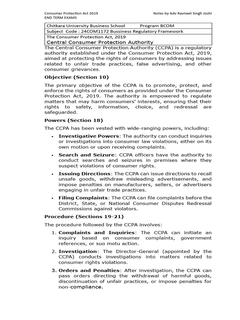 CCPA: Consumer Protection Overview | PDF