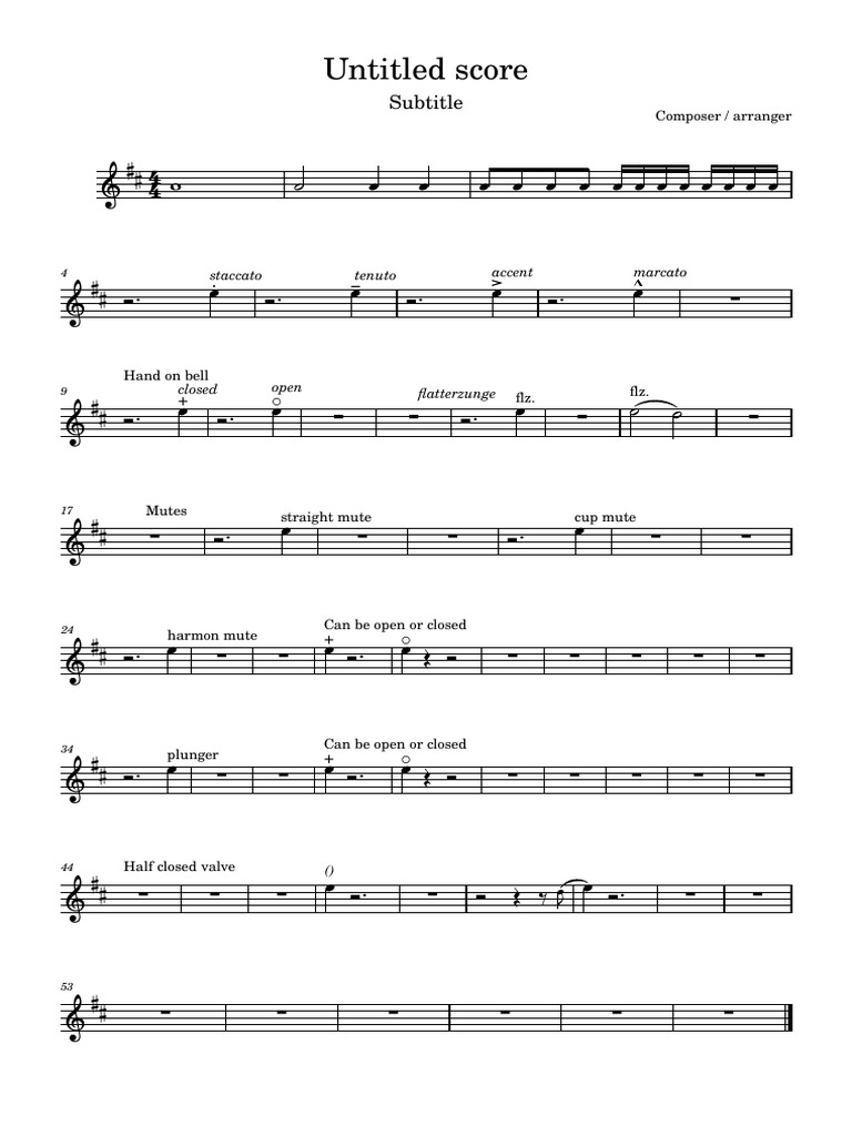 Untitled Score Pdf Brass Instruments Musical Instruments