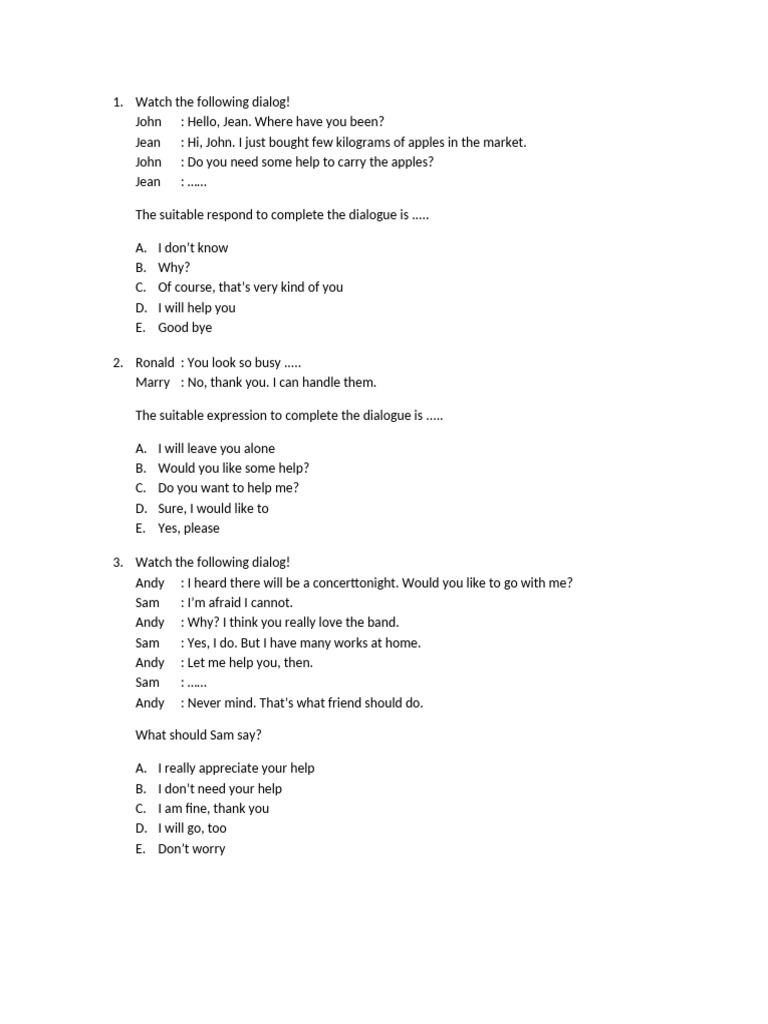 Dialogue Completion Exercises for ESL | PDF | Tobacco Smoking | Addiction