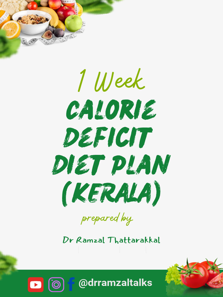 1 Week Diet Menu Kerala DrRamzal PDF Foods Cooking