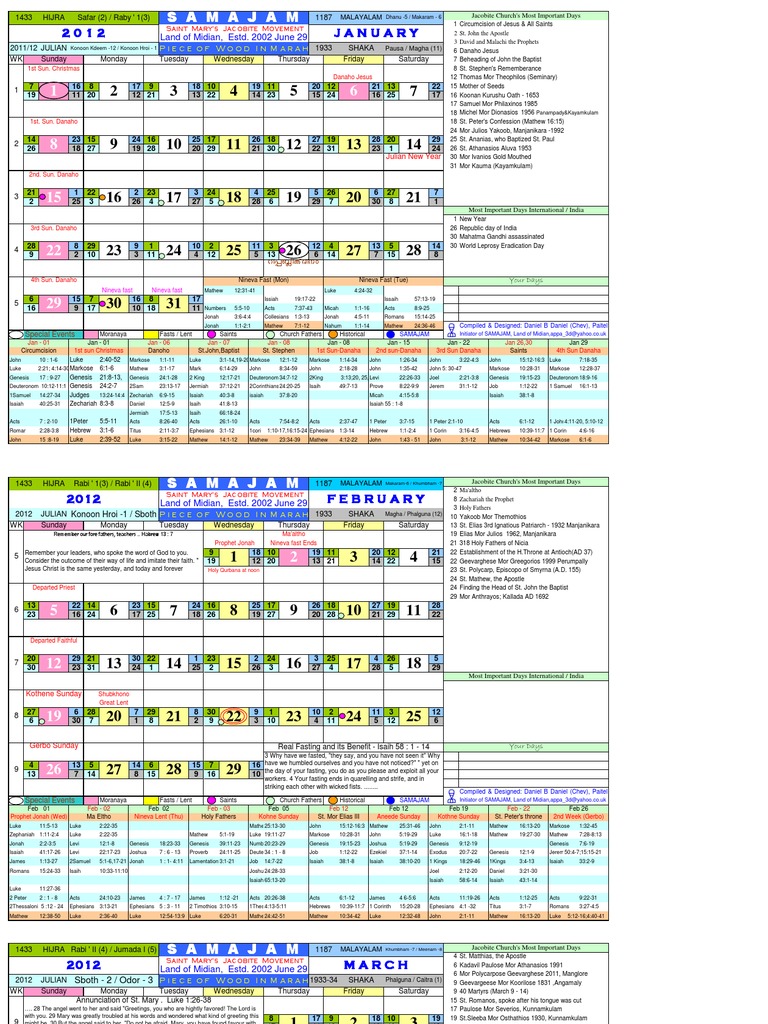 Jacobite Calendar 2012 PDF John The Baptist Christianity
