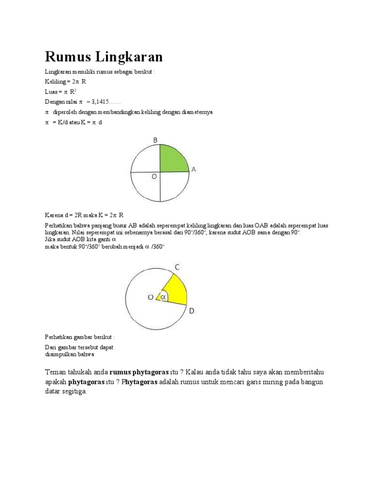 Rumus Lingkaran dan Pythagoras | PDF