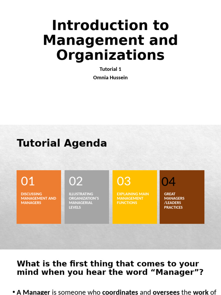 Edited introduction to management and organizations tutorial 1 pdf
