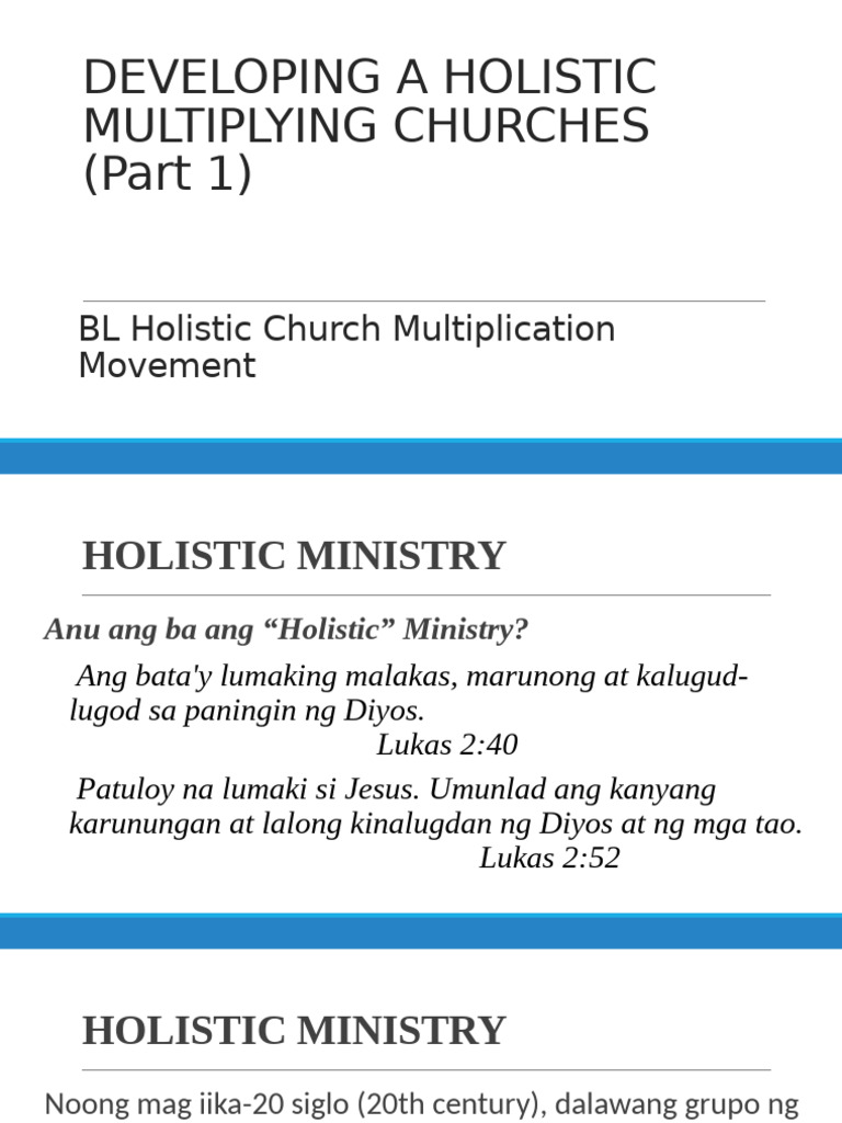 Developing A Holistic Multiplying Churches | PDF