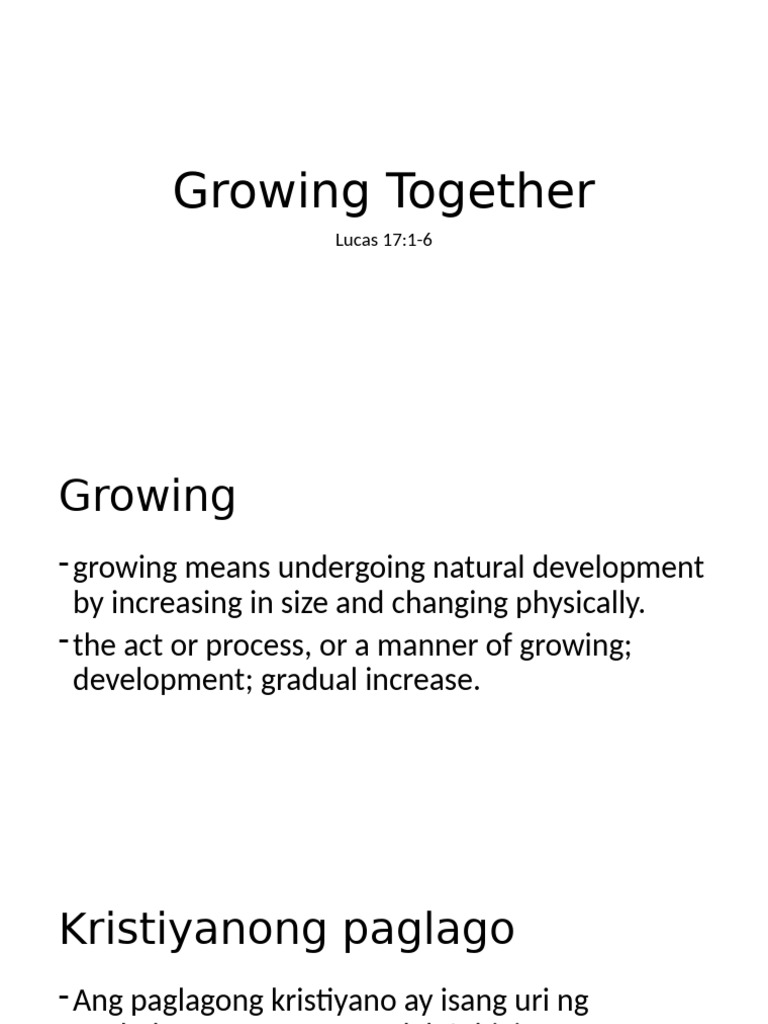 Growing Together | PDF