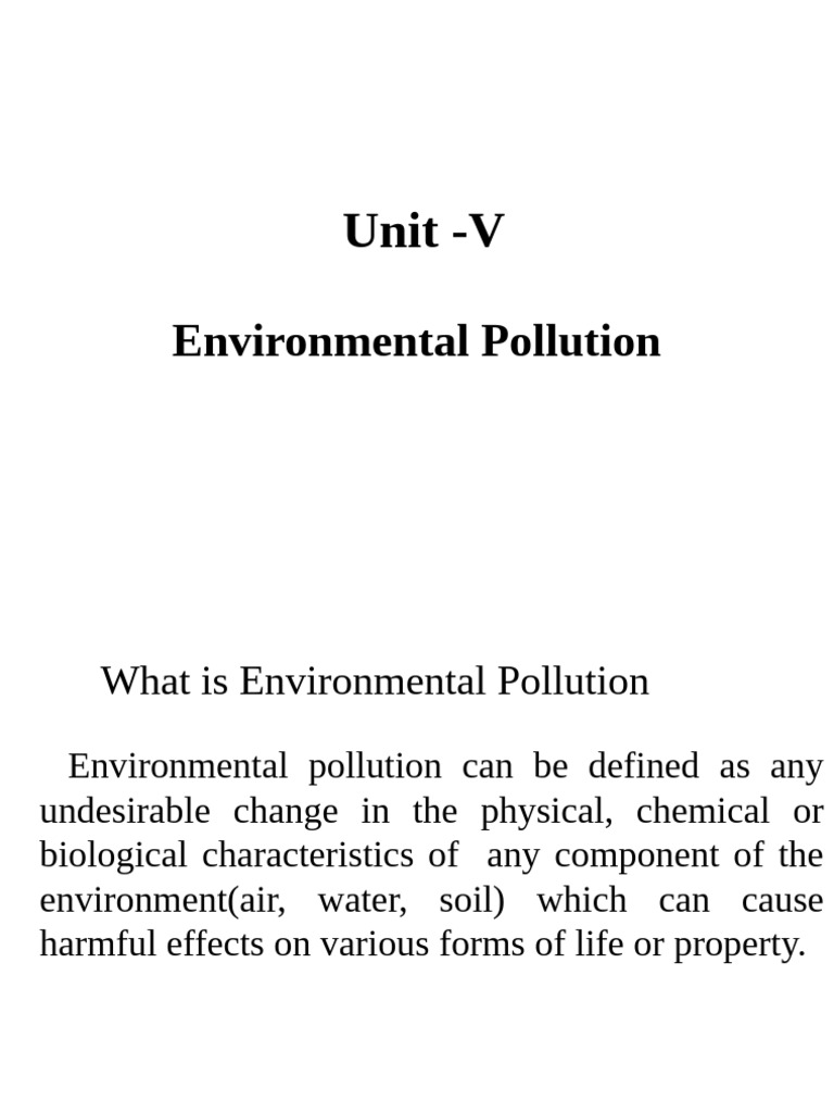 Unit - V | PDF | Water Pollution | Pollution