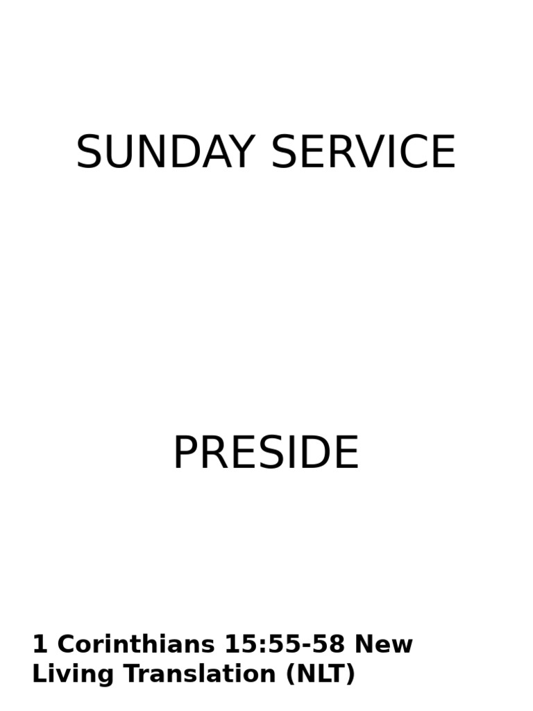 Sunday Service | PDF