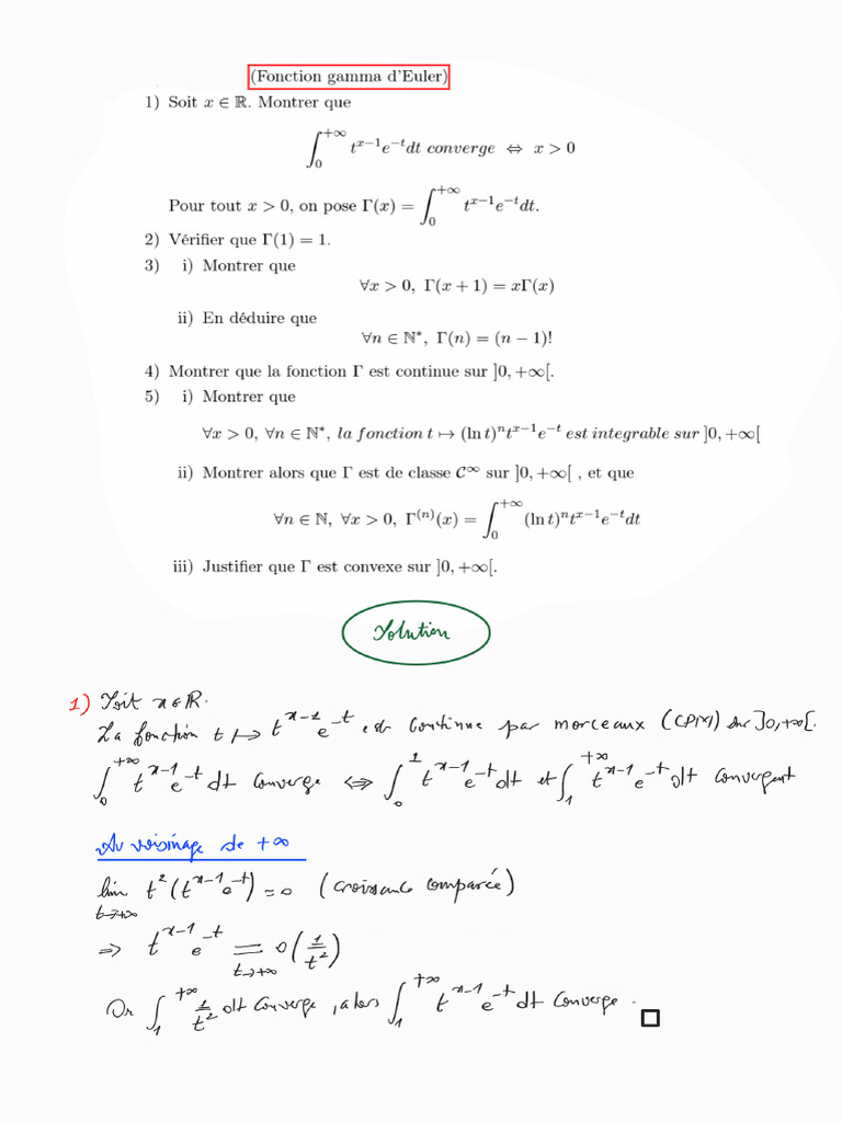 Sol Fonction Gamma | PDF