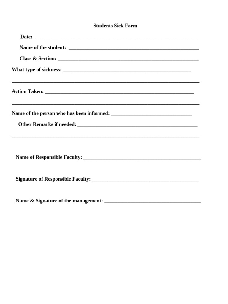 Student Illness Reporting Form | PDF | Career & Growth | Business