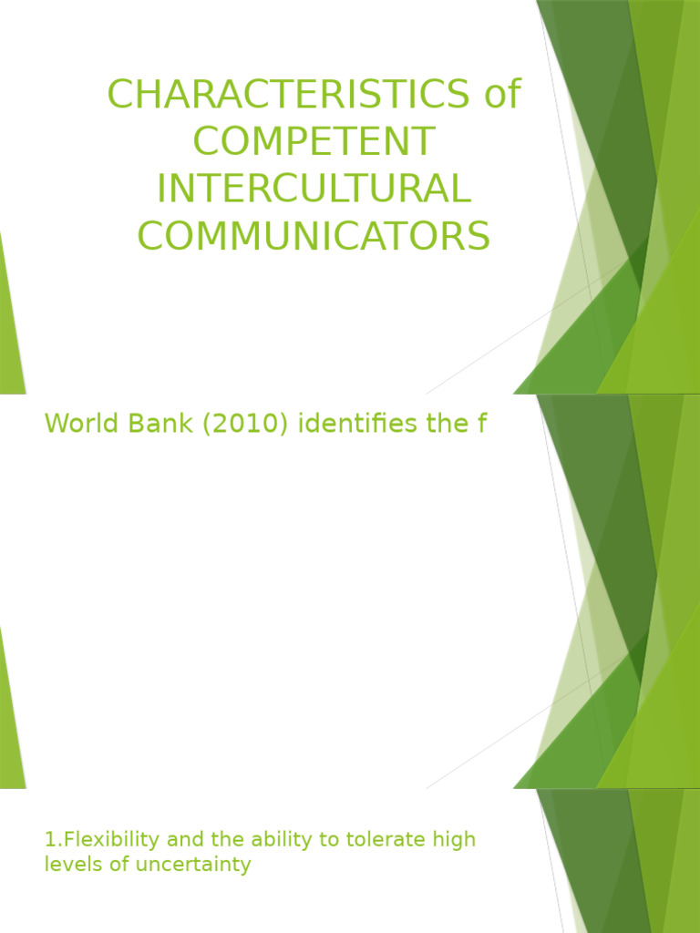 Characteristics of Competent Intercultural Communicators | PDF ...
